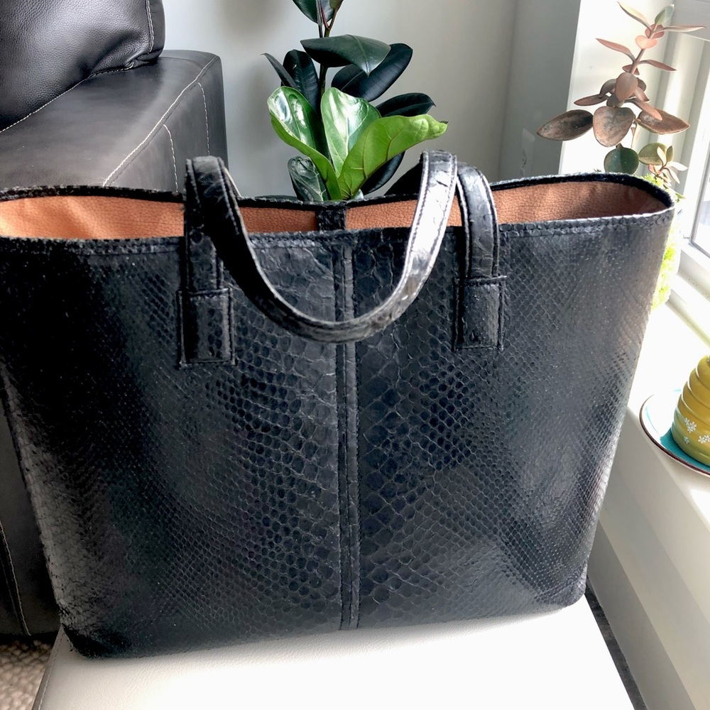 Natural snake leather bag